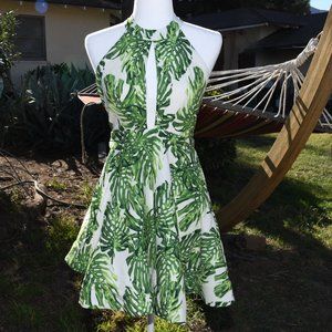 Palm Trees Skater Dress, M
